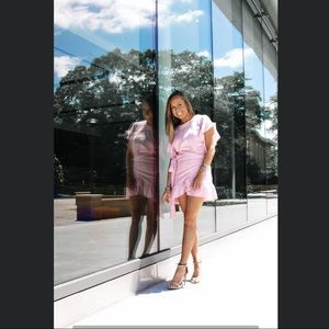 Pink wrap dress